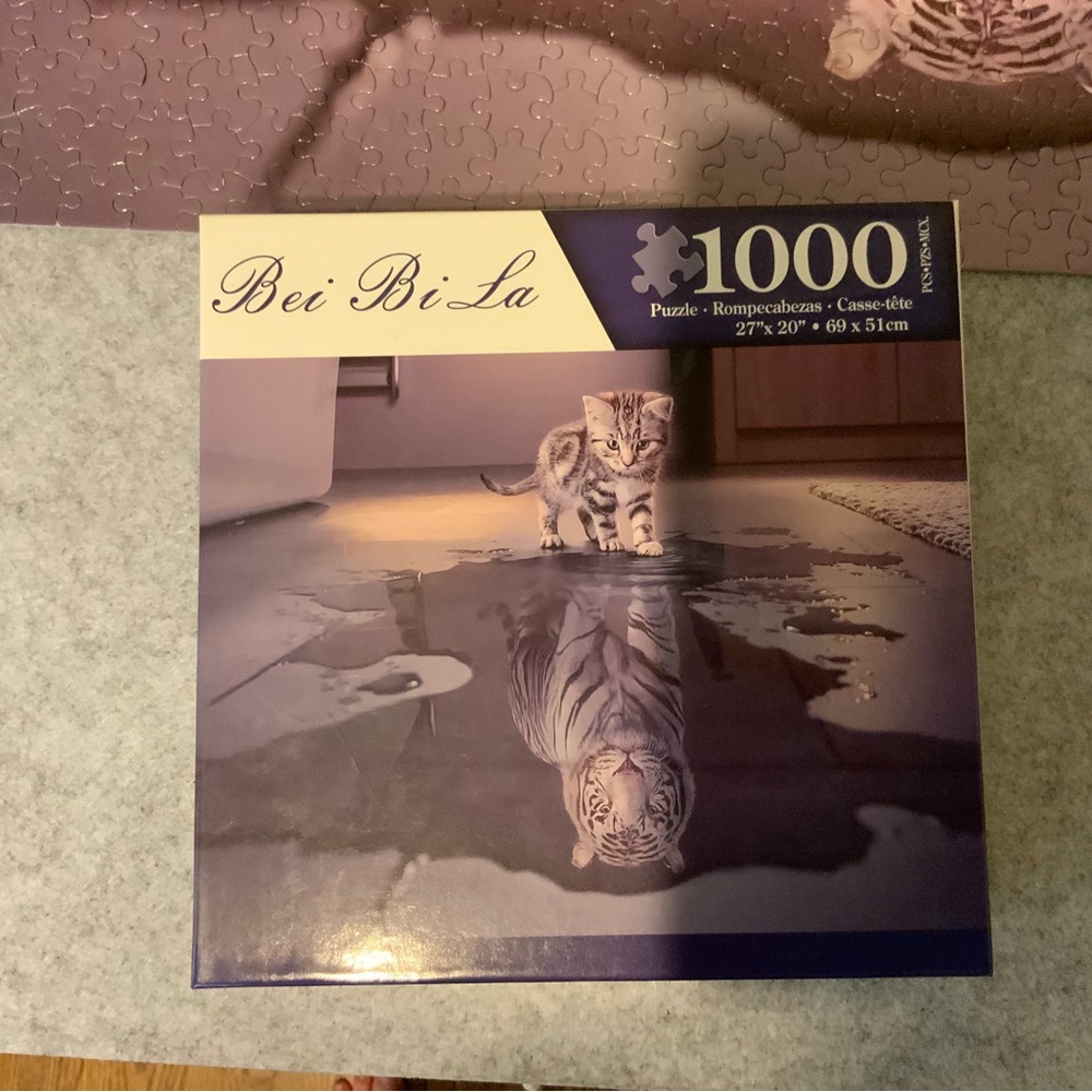 Cat Reflection Puzzle - Gray
